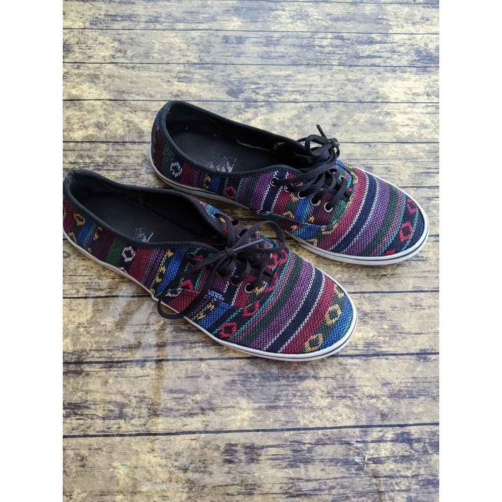 Vans Low Top BoHo Style Shoes Geometric Southwestern Unisex Women's Sz 9